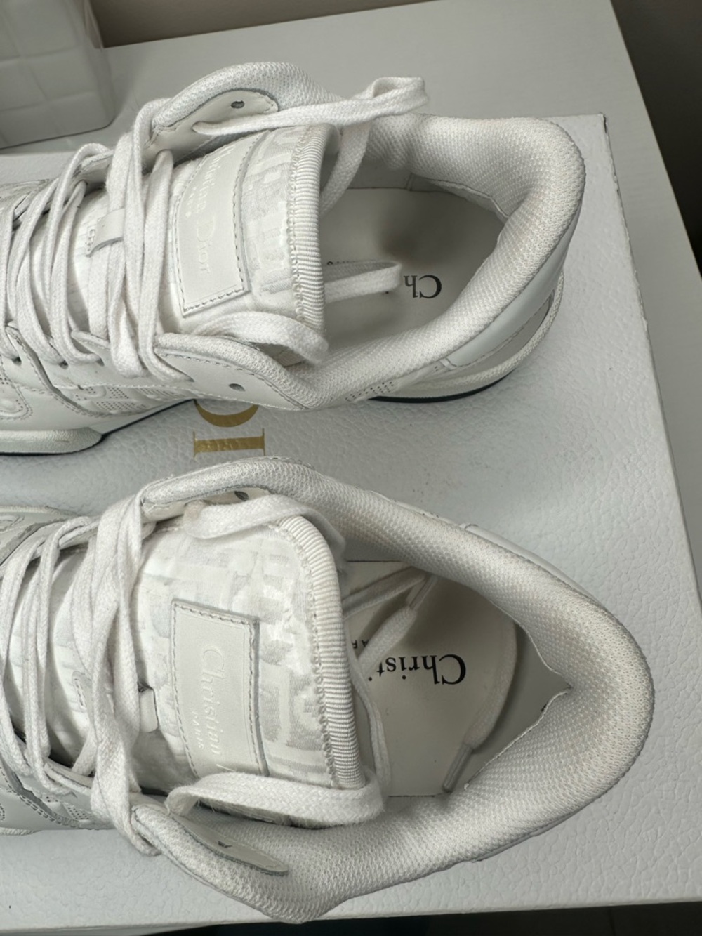 Christian Dior One Sneaker Oblique White Deep Blue Size 37.5 Authentic Luxury - Picture 14 of 16